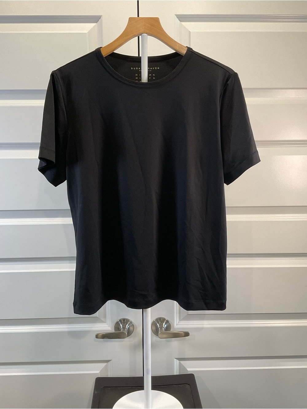 Susan Graver Black Short-Sleeve Crewneck Tee